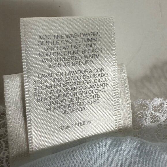 Adonna Light Blue Nightgown Size L Lace Trim Cap Sleeve VTG Cotton Blend USA - Picture 7 of 13